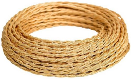 Ретро провод витой Greenel МезонинЪ 3х1,5мм карамель (50м) картинка